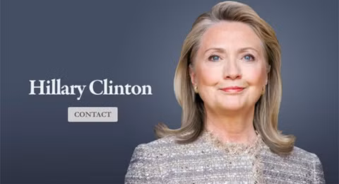 Trang web riêng của bà Hillary Clinton. Ảnh: HillaryClintonOffice