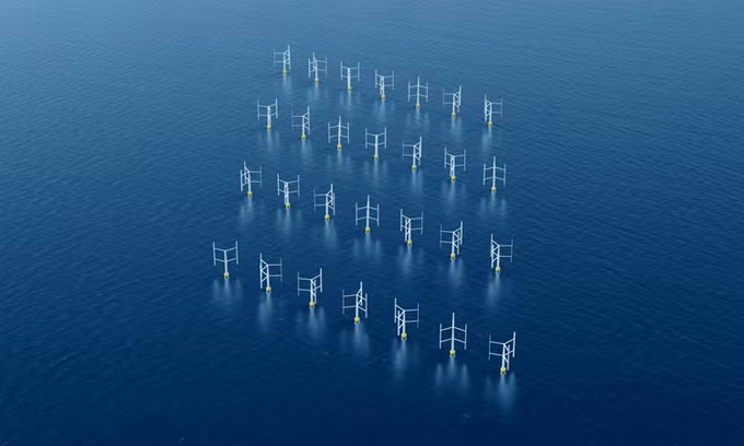 Trang trại turbine gió trục dọc. Ảnh: Đại học Oxford Brookes.