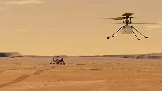 Trực thăng Ingenuity của NASA liên tục xác lập các kỷ lục trên sao Hỏa. (Ảnh: NASA)