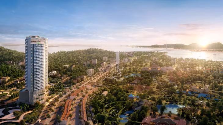 Đường Hạ Long – trục chính trung tâm của Hạ Long, cung đường của những khách sạn quốc tế.