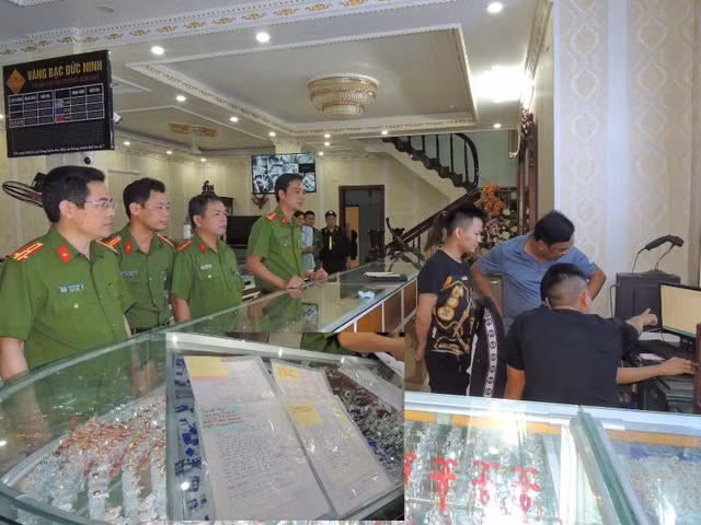 Cơ quan Công an khám xét nơi ở của đối tượng Đỗ Đức Ninh và tang vật liên quan đến việc cho vay nặng lãi (ảnh: Công an Hà Nam).