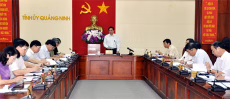 Đồng chí Phạm Minh Chính, Bí thư Tỉnh ủy phát biểu kết luận hội nghị.