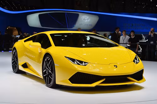 Lamborghini Huracan LP610-4 trong buổi ra mắt tại Geneva Motor Show 2014.