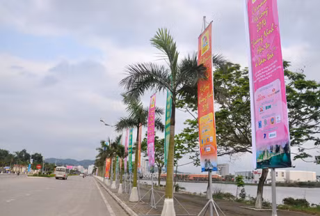Khắp thành phố, đâu đâu cũng được được trang hoàng bằng các băng zôn giới thiệu về Carnaval Hạ Long 2014.