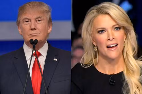 Tỷ phú bất động sản Donald Trump và nữ nhà báo Megyn Kelly. Ảnh: Thewwrap