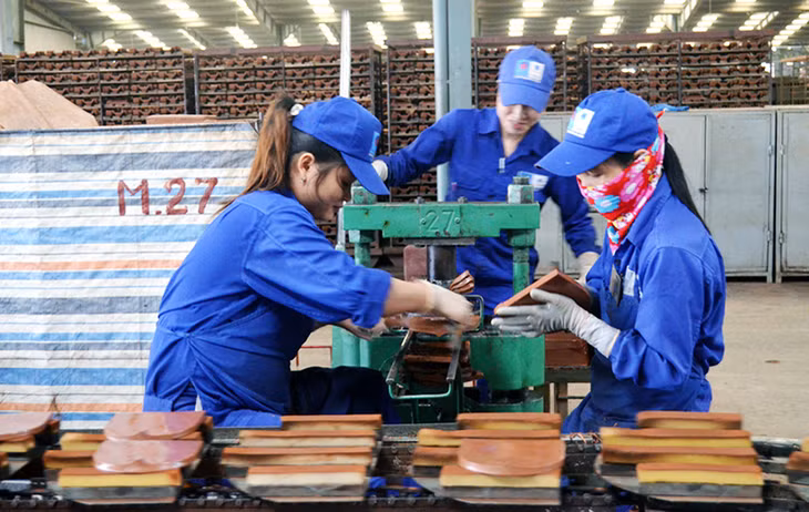 Sản xuất ngói tại Nhà máy gạch Tiêu Giao, Công ty CP Viglacera Hạ Long. Ảnh: Thanh Hằng