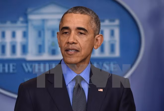 Tổng thống Mỹ Barack Obama trong một cuộc họp báo ở Nhà Trắng, thủ đô Washington, Mỹ ngày 18/12/2015. (Ảnh: AFP/TTXVN)