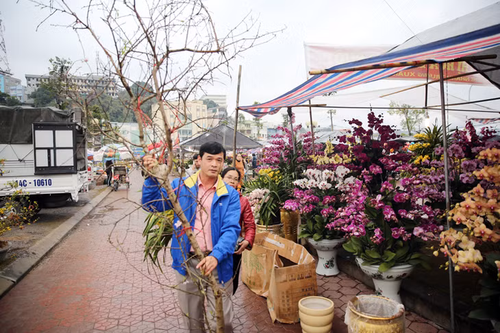 Đến chợ hoa ai cũng muốn đem chút hương vị của mùa xuân về với gia đình mình.