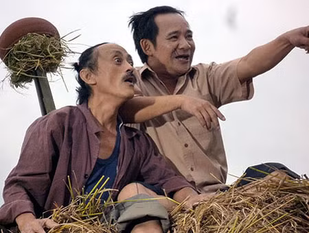 Bộ đôi Quang Tèo - Giang Còi quen thuộc với các vai nông dân chất phác.