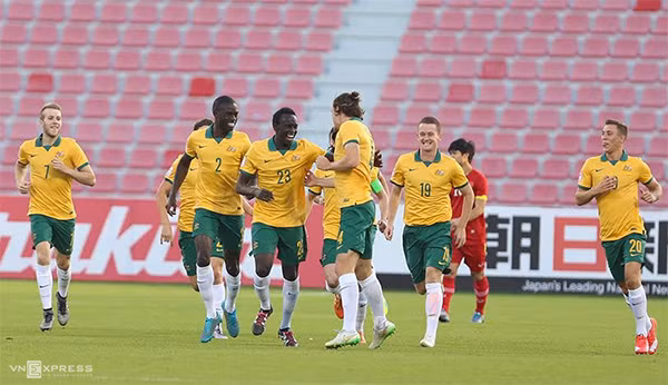 U23 Australia mở tỷ số sớm giúp họ có lợi thế lớn để giành chiến thắng chung cuộc. Ảnh: Đức Đồng.