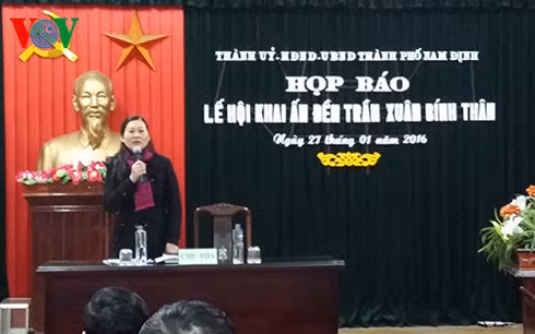 Họp báo lễ hội khai ấn đền Trần Nam Đinh Xuân Bính Thân 2016.