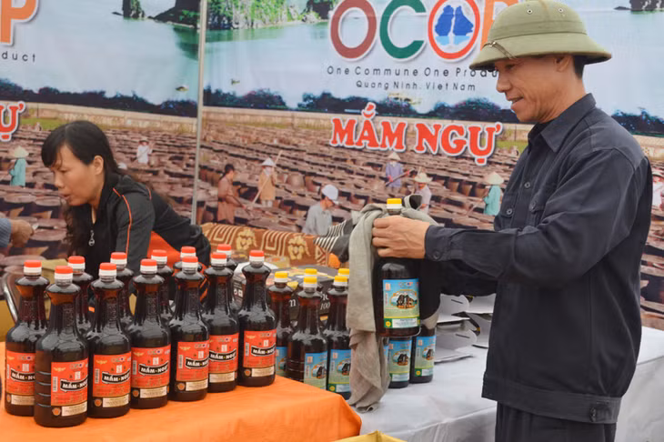 Sản phẩm OCOP mắm ngự của TP Hạ Long được nhân viên vệ sinh chai lọ