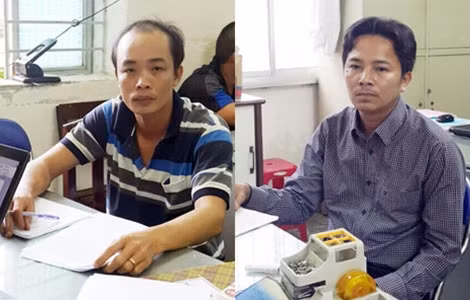 Nguyễn Văn Bé Sáu và Nguyễn Văn Kiệt tại cơ quan điều tra.