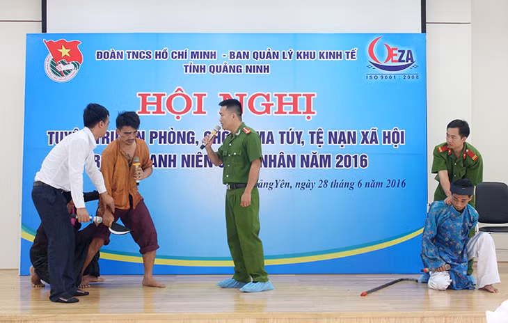Tiểu phẩm tuyên truyền về phòng, chống ma túy do học viên của Trung tâm Giáo dục và Lao động xã hội tỉnh Quảng Ninh thể hiện.