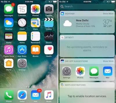 Giao diện iOS 10 beta 1.