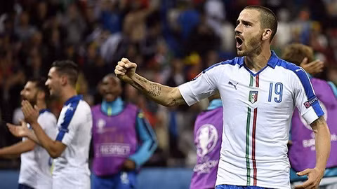 Bonucci là một trong những cầu thủ chơi hay nhất của Italia ở trận gặp Bỉ