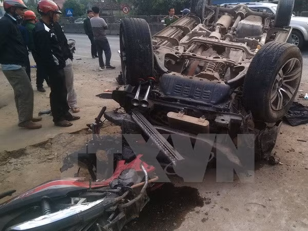 Hiện trường vụ tai nạn. (Ảnh: Duy Hưng/TTXVN)