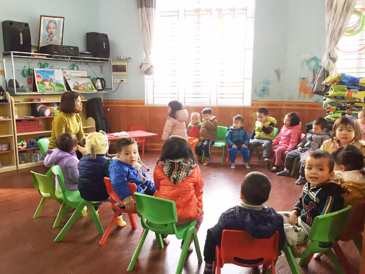 Giờ học của cô trò Trường mầm non Hoa Sen (TP Hạ Long).