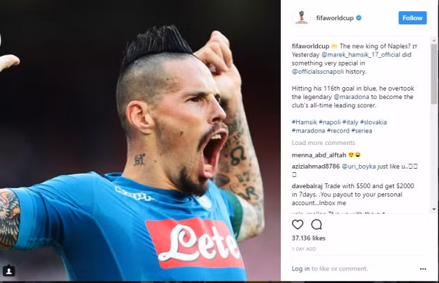  FIFA đã phong "vua" chi Hamsik