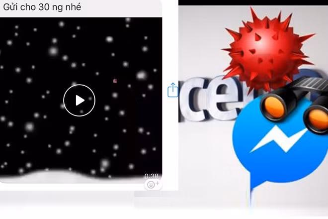 Người gửi link video (hình trái) còn không hề biết mình đã gửi đi vào đêm giáng sinh. (Ảnh: Vietnam+)