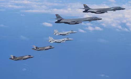 Máy bay Mỹ phô diễn sức mạnh trên bán đảo Triều Tiên. Ảnh: US Air Force.