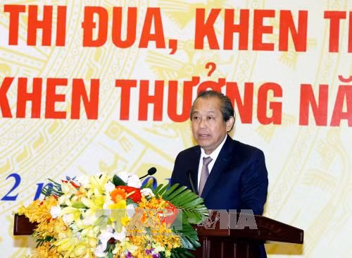 Phó Thủ tướng Thường trực Chính phủ Trương Hoà Bình phát biểu chỉ đạo hội nghị. Ảnh: Nguyễn Dân/TTXVN