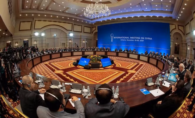 Quang cảnh hội nghị quốc tế về Syria ở Astana, ngày 22/12. (Nguồn: AFP)