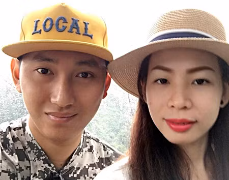 Anh Minh Nhật và vợ khi anh chưa phát bệnh.