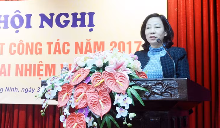 Đồng chí Vũ Thị Thu Thủy, Phó Chủ tịch UBND tỉnh phát biểu chỉ đạo tại hội nghị.