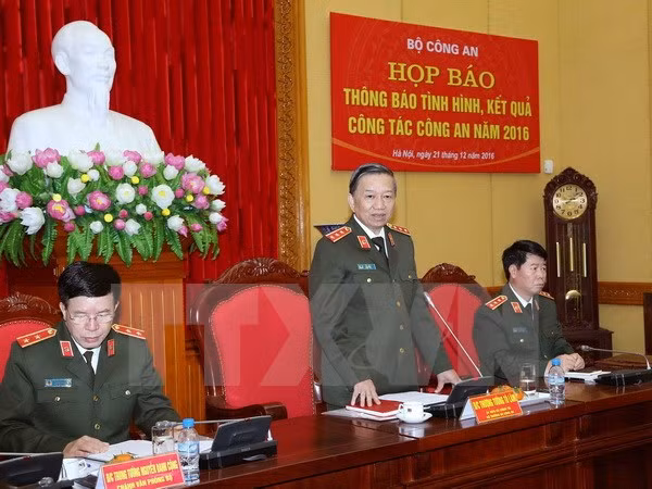 Bộ trưởng Bộ Công an Tô Lâm phát biểu ý kiến. (Ảnh: Doãn Tấn/TTXVN)
