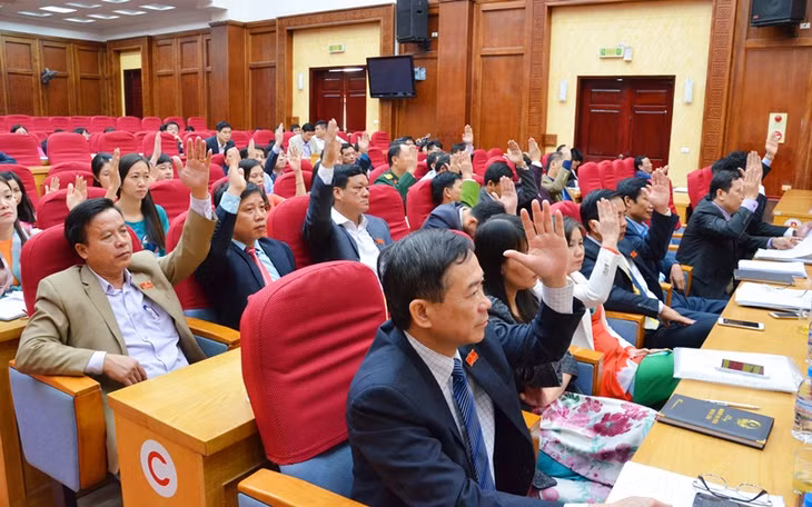 đại biểu biểu quyết tại kỳ họp