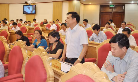 Bí thư Huyện ủy Ba Chẽ Nguyễn Hữu Giang phát biểu.