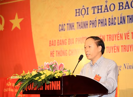 Nhà báo Lê Trọng Nghĩa, Tổng Biên tập Báo Hải Phòng phát biểu