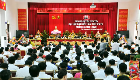 Đảng bộ huyện Tiên là một trong ba đơn vị được tỉnh chỉ đạo đại hội điểm.
