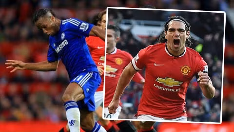 Didier Drogba (áo xanh) & Falcao