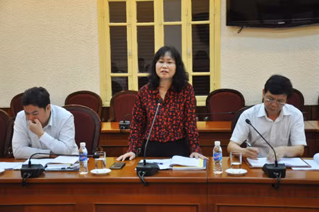 Đồng chí Lâm Phương Thanh, Phó Trưởng Ban Tuyên giáo T.Ư phát biểu tại buổi làm việc.
