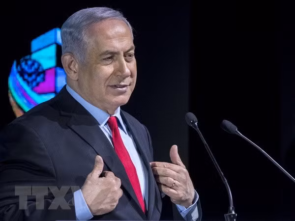 Thủ tướng Israel Benjamin Netanyahu phát biểu tại một hội nghị ở Tel Aviv. (Nguồn: AFP/TTXVN)