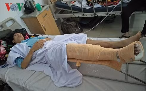 Một trong số các nạn nhân được điều trị tại bệnh viện