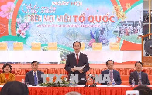 Chủ tịch nước phát biểu tại Ngày hội. Ảnh: TTXVN