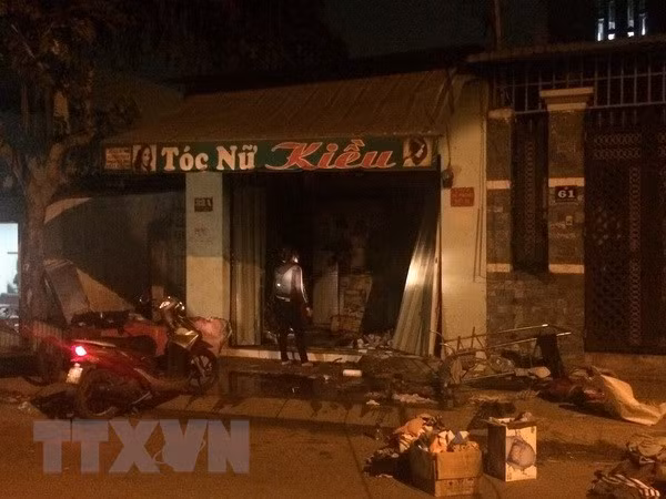 Hiện trường vụ cháy. (Ảnh: Nguyễn Thành Chung/TTXVN)
