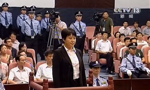 Bà Cốc Khai Lai tại phiên tòa hôm 9/8. Ảnh: AFP