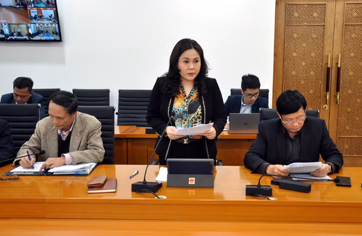 Lãnh đạo Sở Công thương báo cáo khái quát tình hình liên quan tại hội nghị