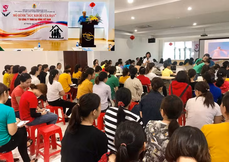 Tuyên truyền cho người lao động kiến thức chăm sóc sức khỏe tại KCN Hải Hà.