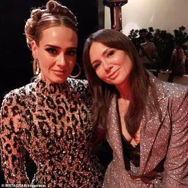 Adele xuất hiện trong buổi tiệc hậu Oscar. Ảnh: Instagram NV