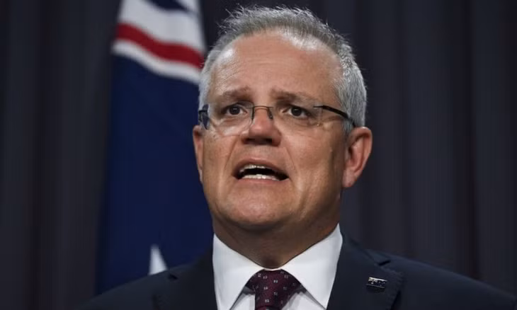 Thủ tướng Australia Scott Morrison phát biểu tại cuộc họp báo ở Canberra hôm 5/1. Ảnh: Reuters.