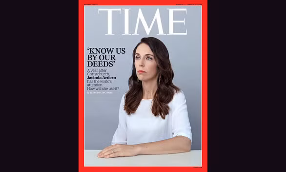 Bìa tạp chí Time đăng hình Thủ tướng New Zealand Jacinda Ardern - Ảnh: GUARDIAN