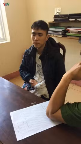 Đối tượng Đỗ Mạnh Quyền tại cơ quan điều tra.