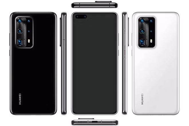 Hình ảnh kết xuất đồ họa được cho là của Huawei P40 sắp ra mắt Ảnh: Evan Blass
