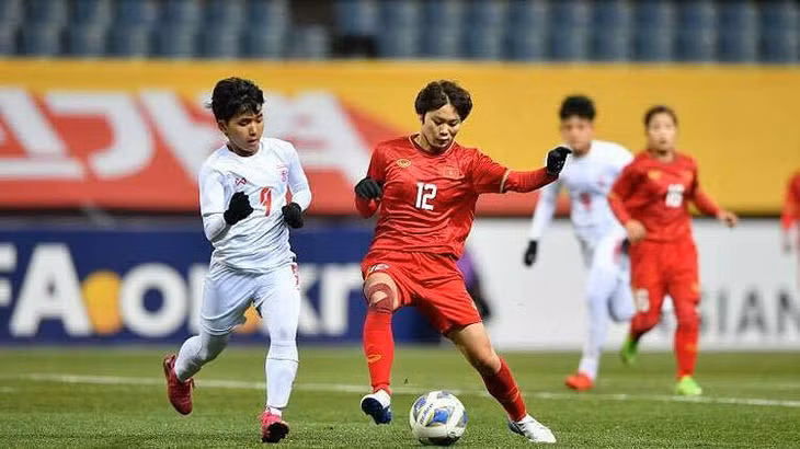 Việt Nam đánh bại Myanmar 1-0 trên sân Jeju hôm 6/2, giành vé đá play-off tranh suất dự Olympic 2020. Ảnh: AFC