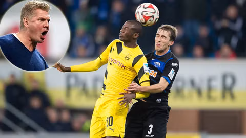Dù đang thăng hoa, nhưng Paderborn (phải) của Effenberg (ảnh nhỏ) vẫn rất khó ngăn được Dortmund
